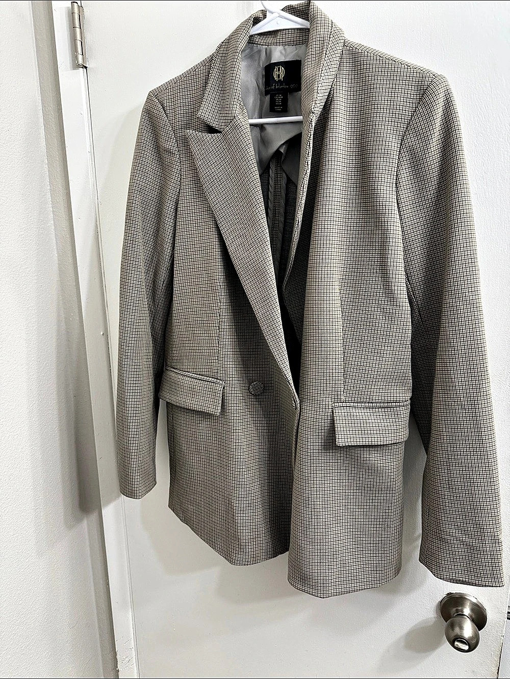 House of Harlow 1960 Houndstooth Blazer in Brown & Cream Size Medium